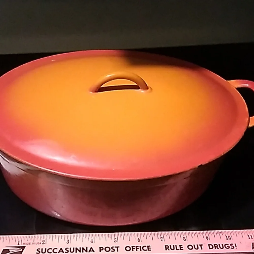 DUTCH OVEN ROASTER w/LID FLAME 🔥 ORANGE Vintage NPLVC